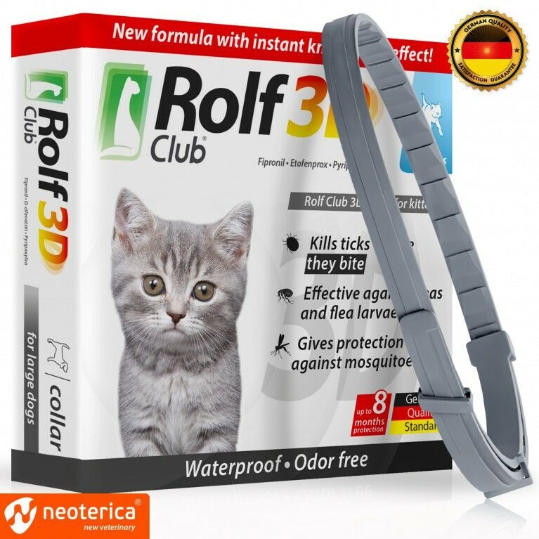 ОШЕЙНИК ROLF CLUB 3D ОТ БЛОХ Д.КОТЯТ ФИПРОНИЛ  R431