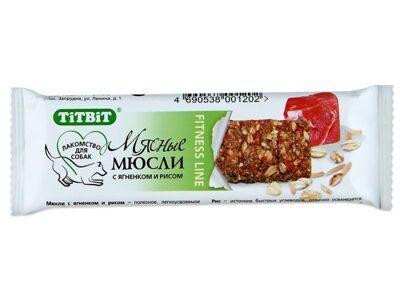 МЮСЛИ "TITBIT" Д.СОБАК ЯГНЁНОК РИС "FITNESS" 001608